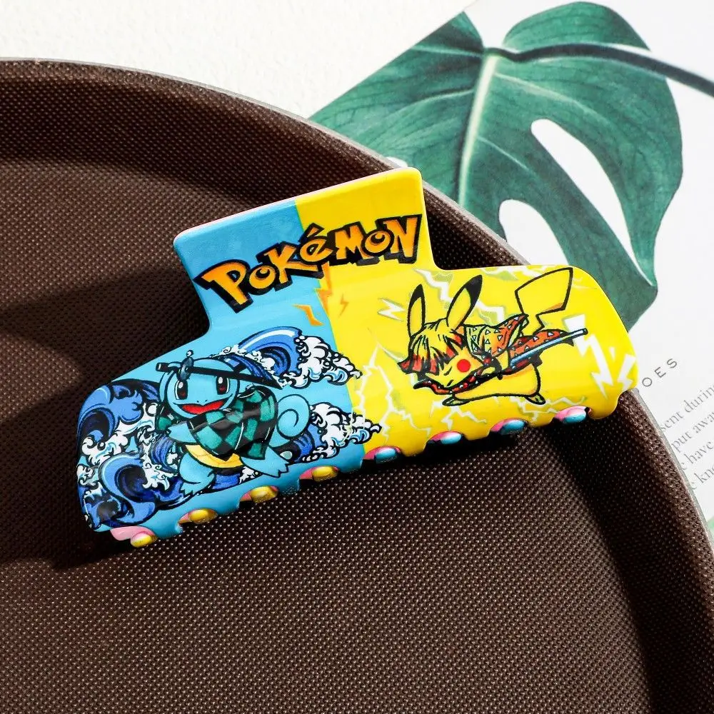 New Pokémon and Demon Slayer inspired Zenitsu and Tanjiro acrylic hair clip, delicate shark clip, beautiful accessory view 3