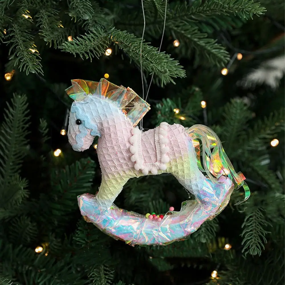 Cute Christmas Ice Cream Pendant Pink DIY Snowman Pony Ornaments Realistic Foam Christmas Tree Hanging Decoration