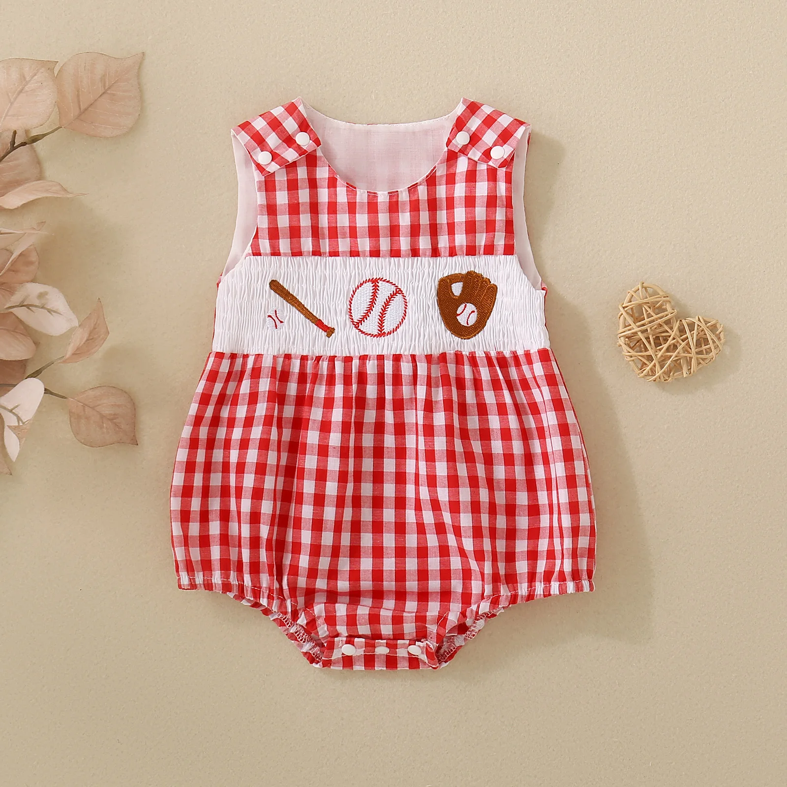 Summer Plaid Baby Girl Bib Overalls One-Piece Festival Style Triangle Romper Cute Unisex Baby Clothing
