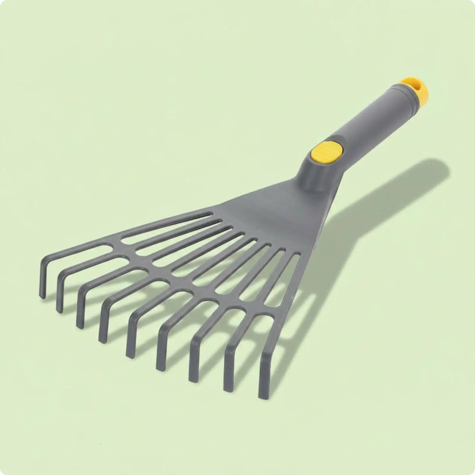 Leaf Rake for Garden Use Plastic Hand Rake with Sturdy Handle for Patio Lawn Cleaning and Yard Maintenance Work