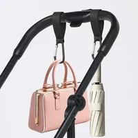 2-4PCS Stroller Hooks Buckles Clip Aluminum Alloy Carabiner Cart Organizer Diaper Bag Shopping Pram Hook Buckle Stroller Hanger