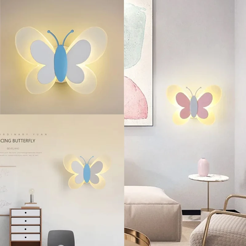 

Modern Butterfly LED Wall Light for Children Bedroom Bedside Creative Wall Lamp Personality Wall Decor Lighting Fixtures