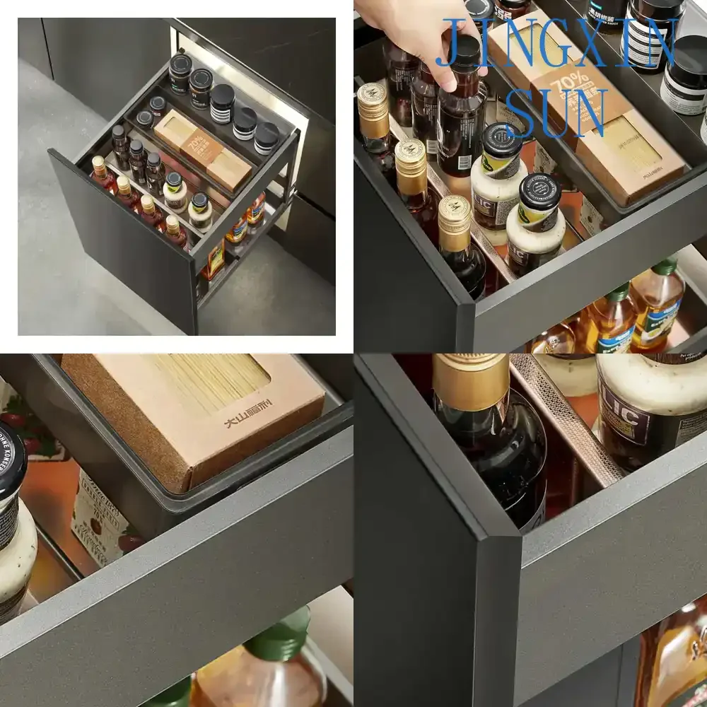 Cesta para condimentos de cocina, cajón extraíble, organizador de doble capa para almacenamiento en gabinetes de cocina, para IKEA PAX KALLAX