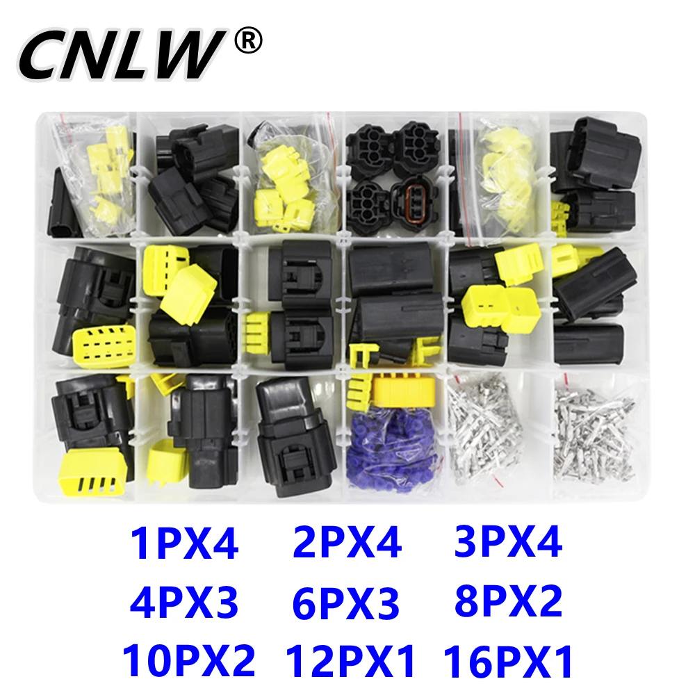 569Pcs 1.8mm AMP 1/2/3/4/6/8/10/1216Pin Waterproof plug Electrical Wire Connector Sets Kits with Crimp Terminal and rubber seals