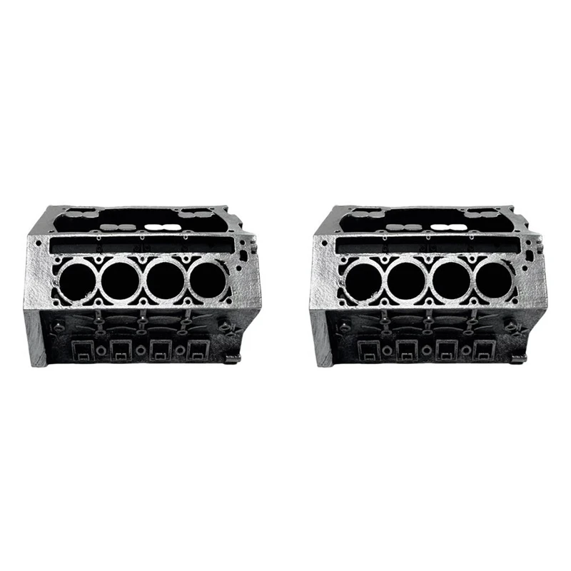 

2X Engine Block Business Card & Pencil Holder DIY Business Card Holder Organizer Display Desk Engine Model Silver-AT93