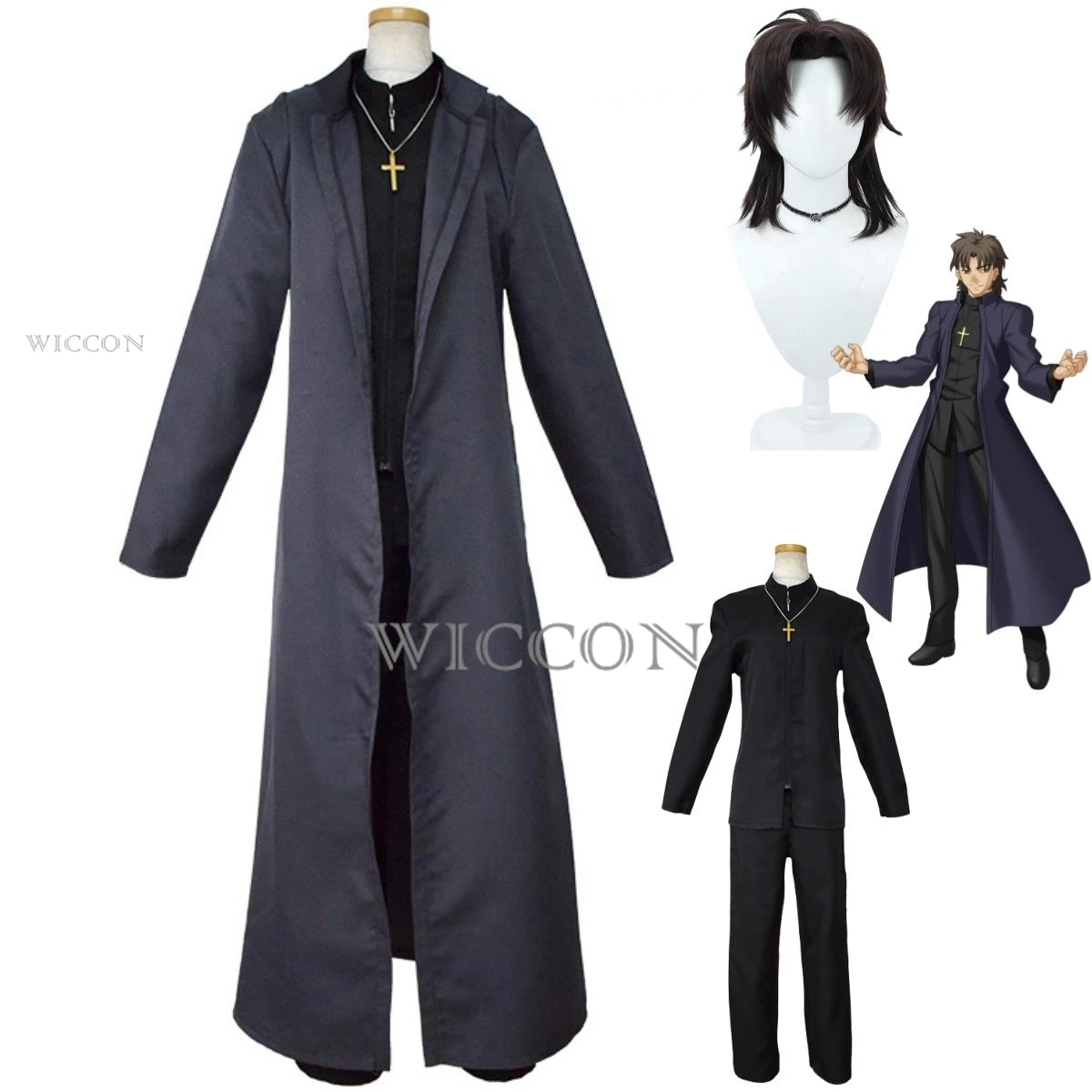 

Костюм для косплея Kotomine кирей из аниме игры FGO Fate/Stay Night, длинный тренчкот, униформа для взрослых мужчин и женщин, карнавальный костюм