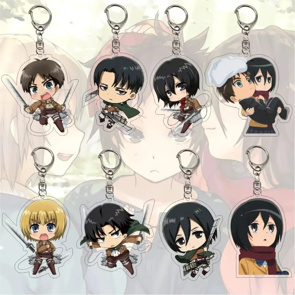 Attack on Titan Anime Keychain for Men and Women, Car Key Chain, Bag Pendant Accessories, Cartoon Key Ring, Gifts for Friends