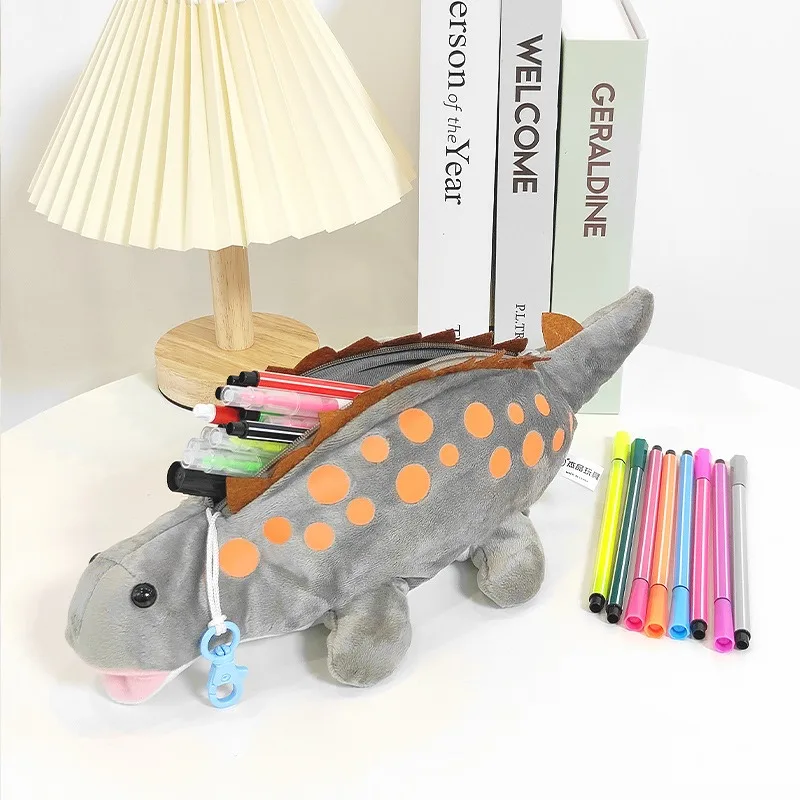 Plush Toy Dinosaur Plush Pen Bag Student Large Capacity Animal Doll Doll Children Cute Soft Pencil Box Creative Stationery Gifts