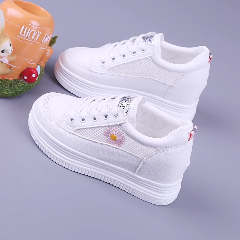 Shoes Tennis Female Clogs Platform Increas Height Breathable Summer New Creepers Small Increased Internal Summer Shoes Ladies Te