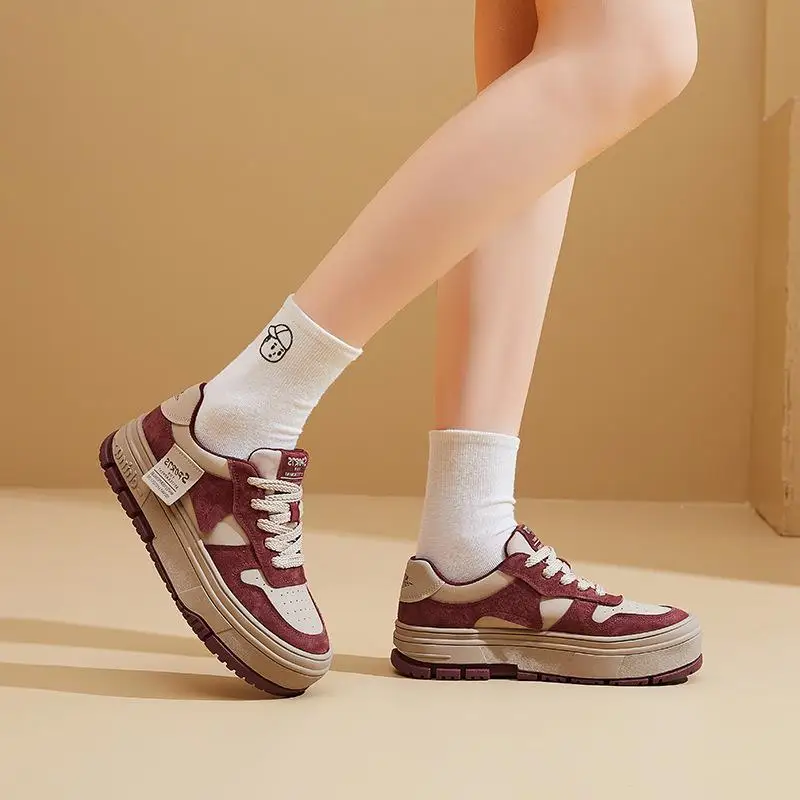 

Trendy Thick Bottom Sports Shoes for Women Casual Style Anti-Slip Rubber Sole round Toe Mesh Upgraded Version of Internet Fam...
