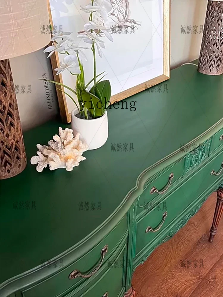 

LSL solid wood entrance entrance hall entrance rack living room decoration storage carving