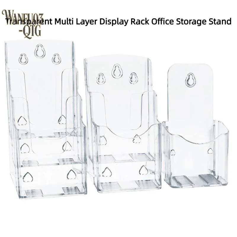 Hot Sale A6 1/2/3Layers Brochure Holder Clear Flyer Menu Paper Card Stand Display Rack Card Storage