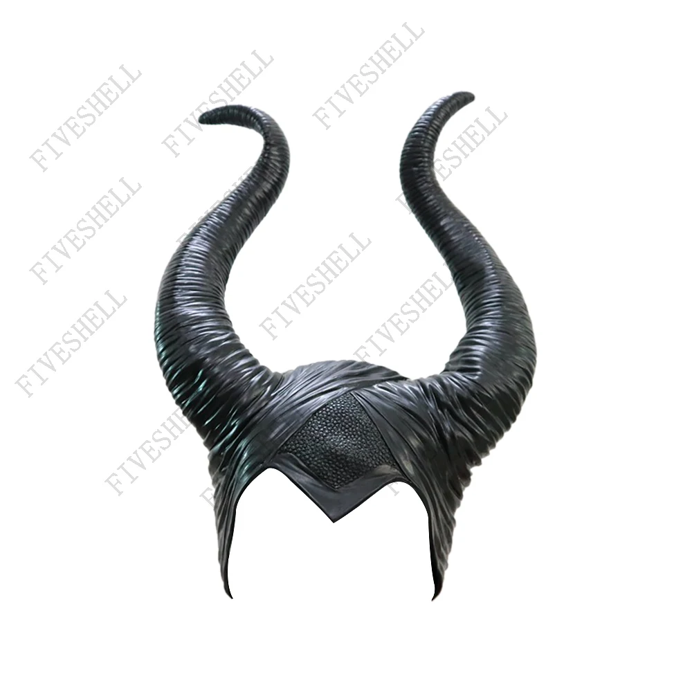 Halloween Party Fancy Costume Trendy Genuine Latex Maleficent Horns Adult Women Headdress Decoration Jolie Cosplay Headpiece Hat