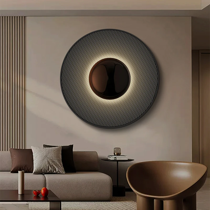 Circular Decorative Painting Creative Three-dimensional Light Painting Living Room Background Wall Hanging Painting Wall Art