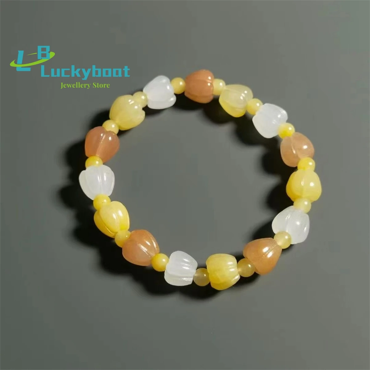 Natural Golden Silk Jade Xinjiang Gobi Desert Duobao Bracelet Color Paired with DIY Small Chili Pepper Women Fashion  Jewelry