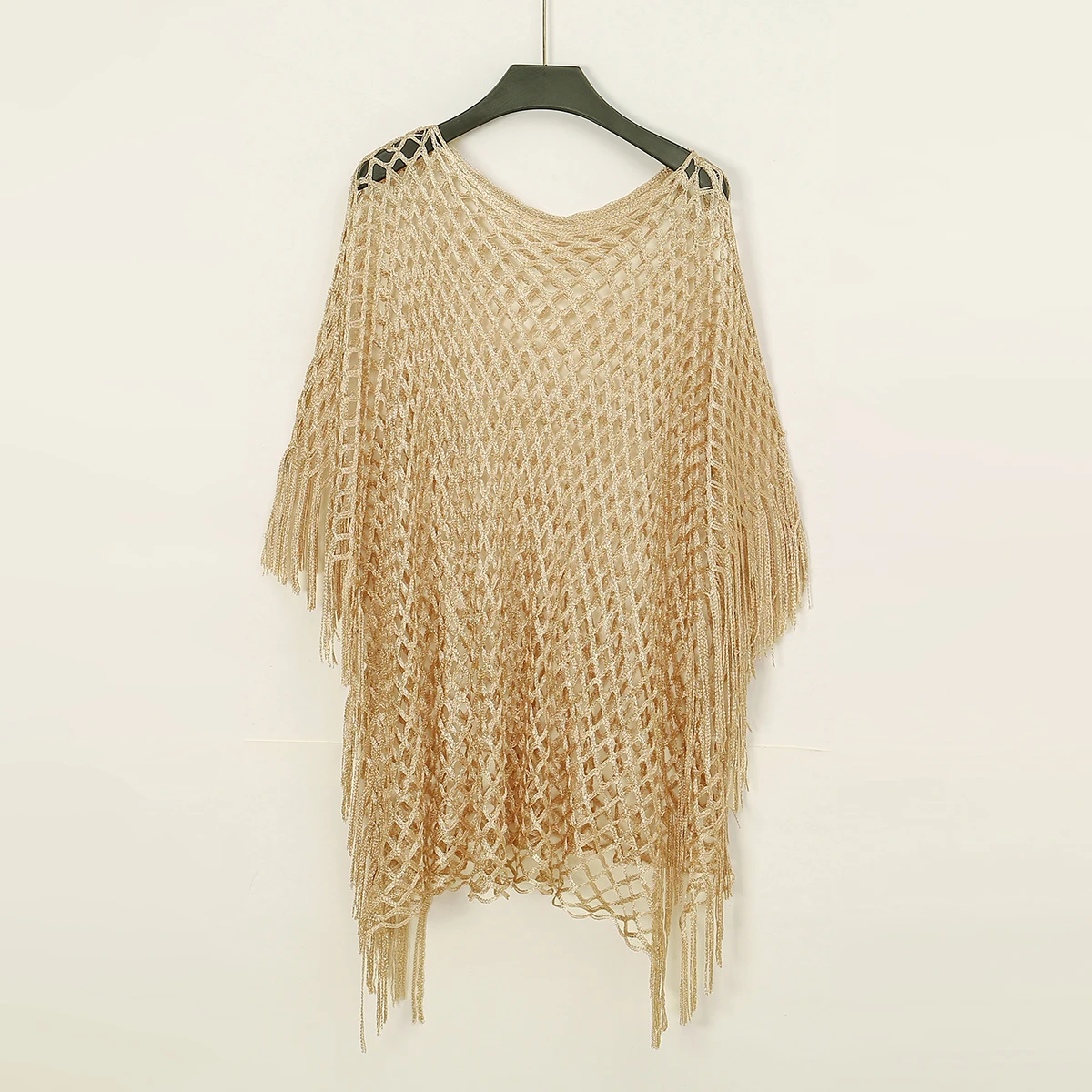 Dubai mujeres chal Poncho de punto Simple hueco pulóver capa mujer de gran tamaño cubrir capa estilo bohemio protector solar