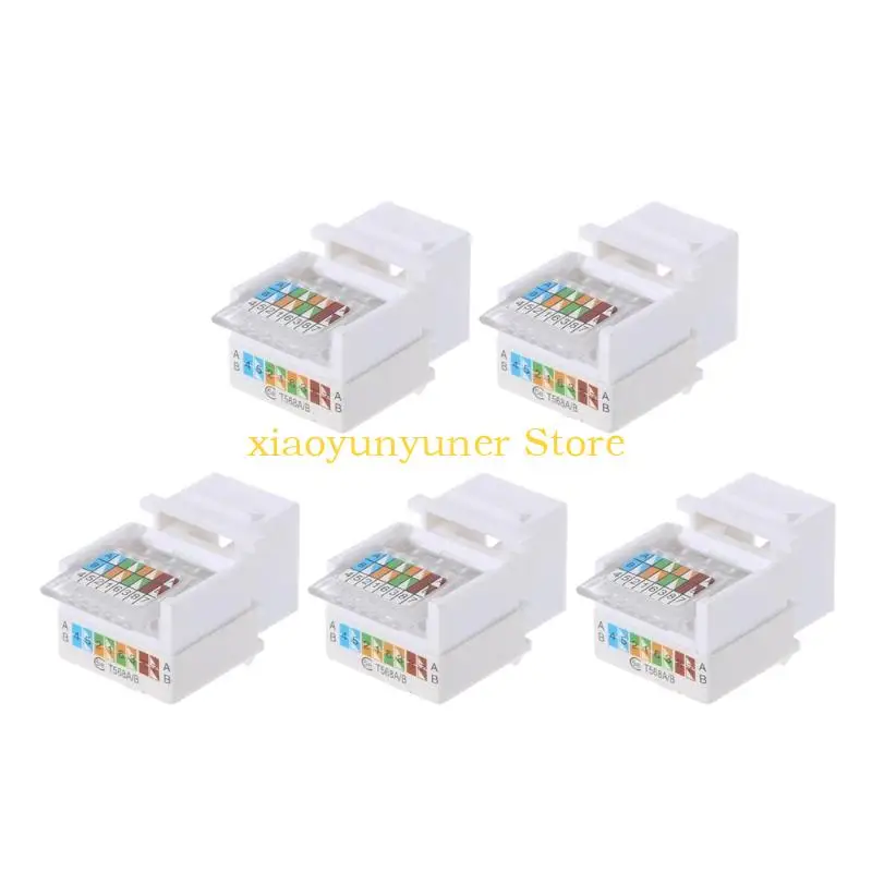 P9JB CAT5E RJ45 LAN SOCKECKETSE Keystone para Internet Plug Panel pared 5 piezas