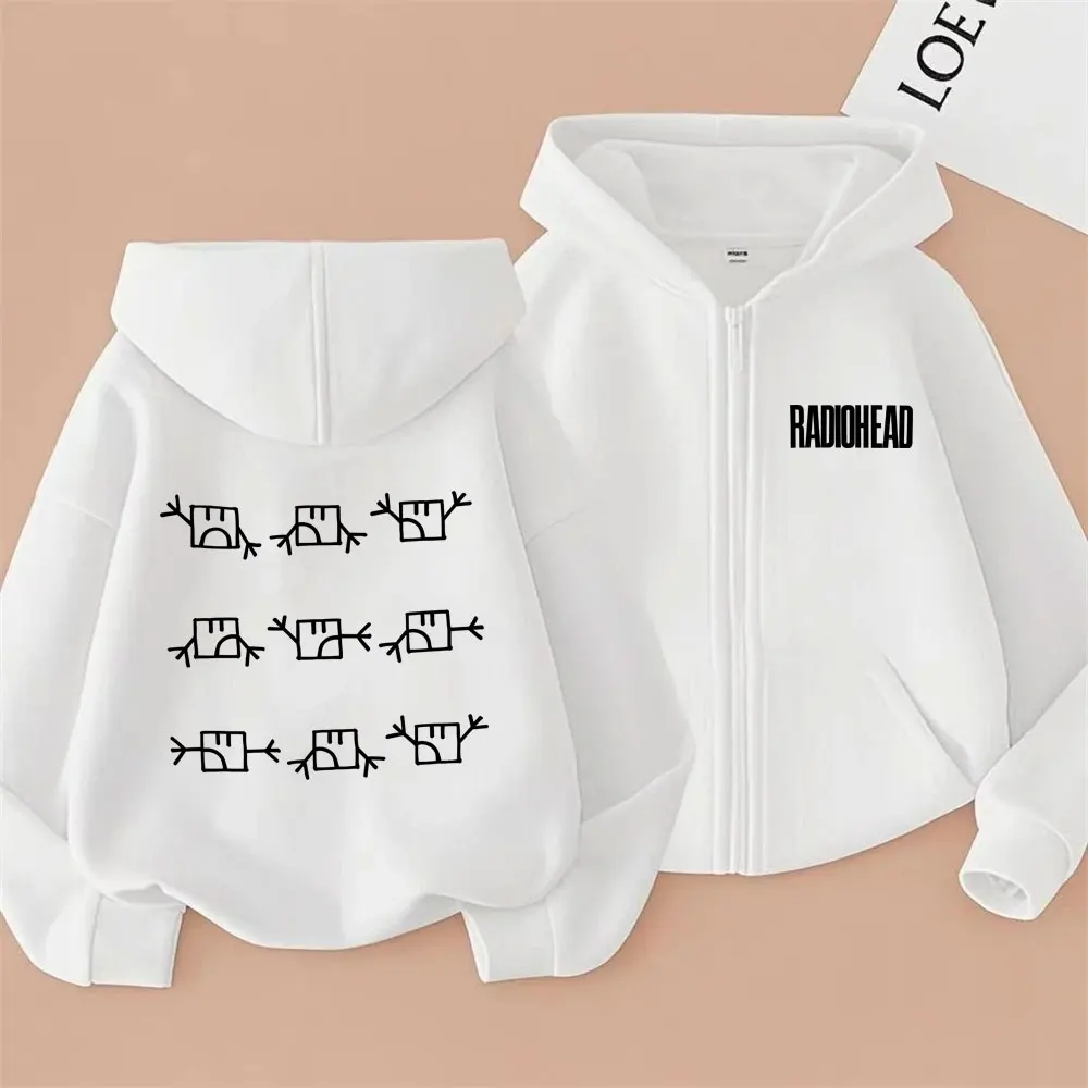 Rock Band Radiohead Lustige Meme Zipper Hoodie Männer Frauen Casual Retro Gothic Zip Up Hoodies Unisex Mode Übergroße Jacke Mantel