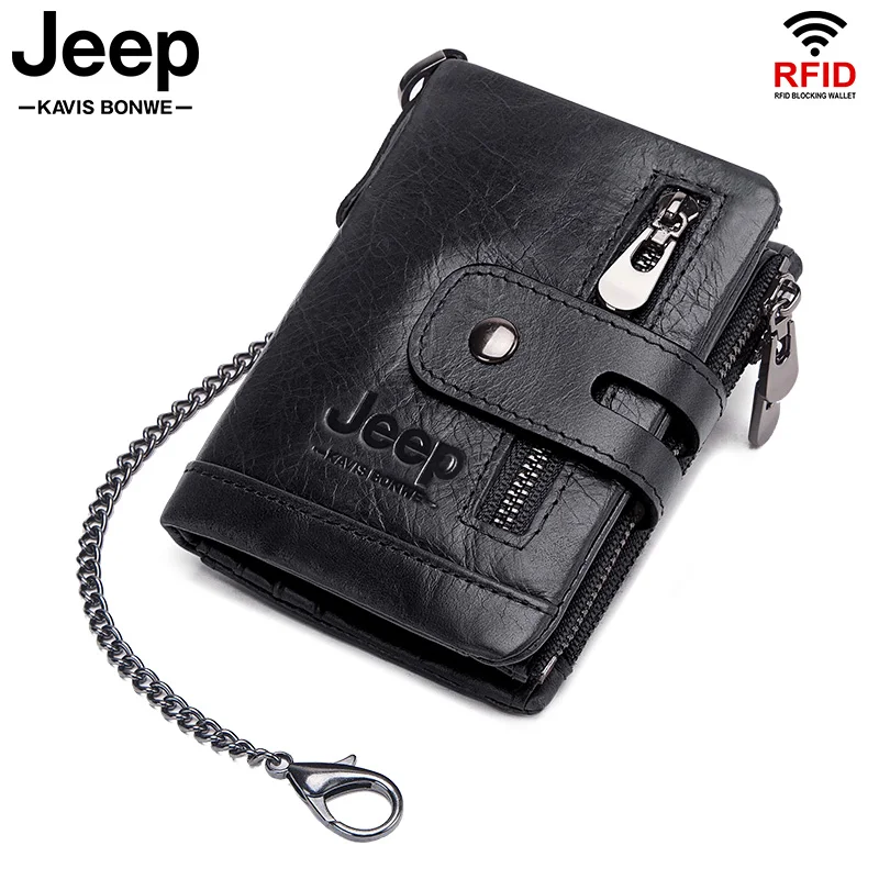 

Men's retro RFID Genuine Leather Men's Wallet Mini Small Card Holder Vintage Portomonee Men's Pocket Purse New Fashion Brand