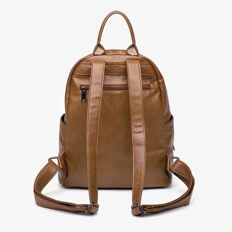 Fashion Trendy Women Backpack Solft PU Leather Anti-Theft Collge Student School Bag Ladies Handbag Travel Bagpack Rucksack 2025