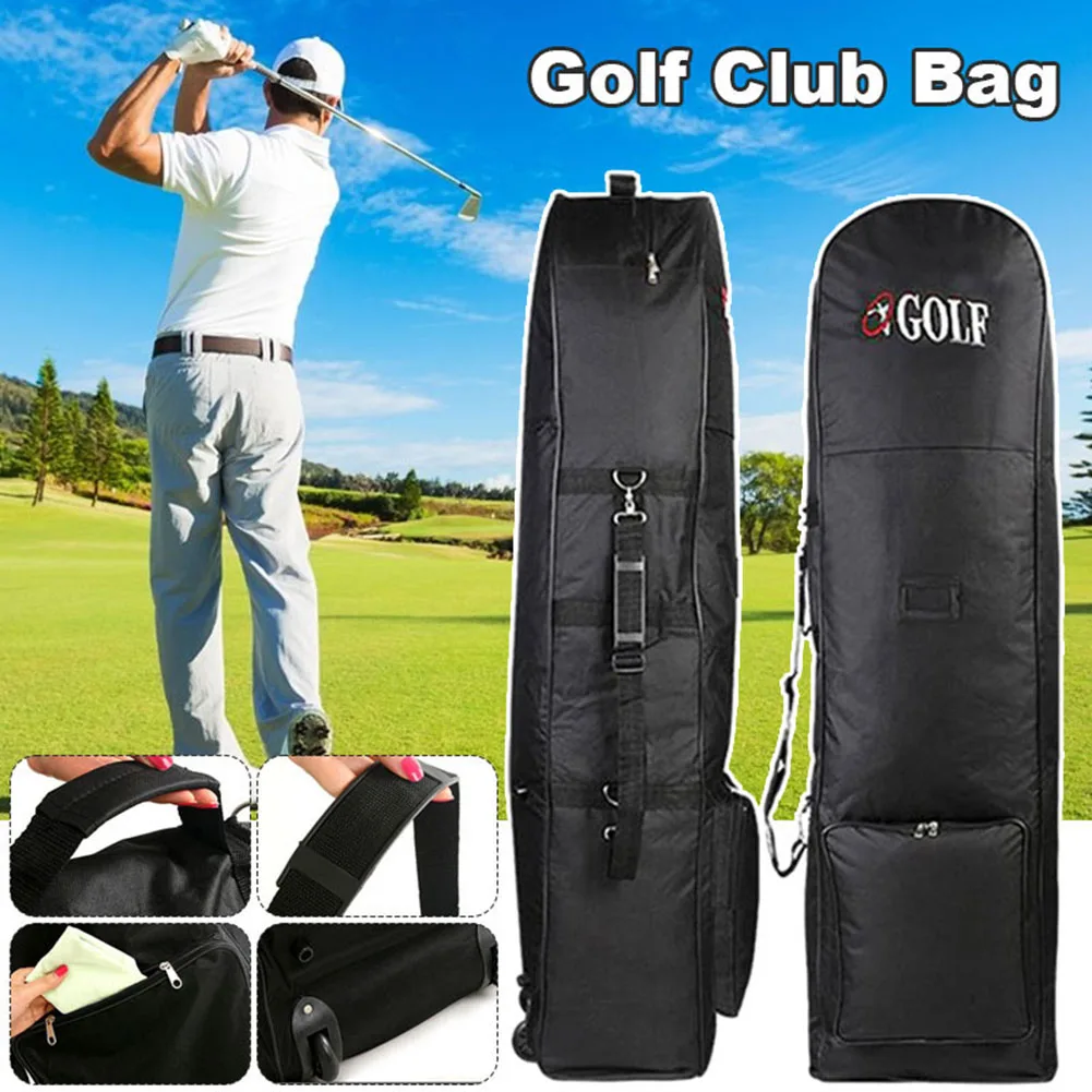 Golf Travel Bag With Wheels 600D Heavy Duty Fabric Golf Travel Case Universal Size For Airlines Golf Aviation Bag