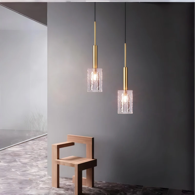 Nordic Luxury Copper Pendant Light Modern Creative Background Wall Light Living Room Dining Room Bedroom Decor Crystal Pendant