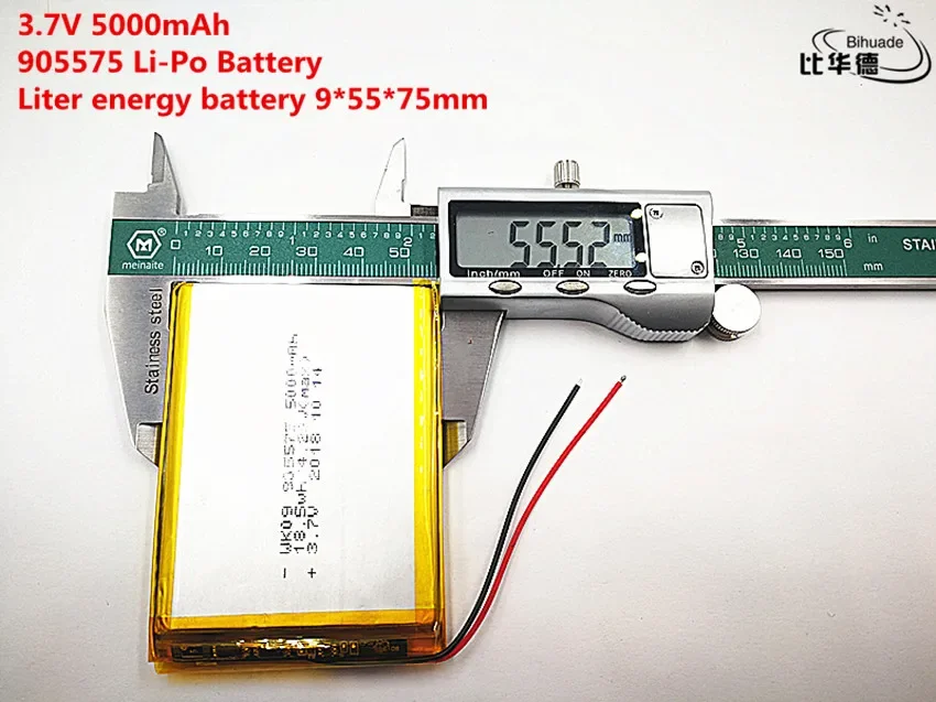 Dobra jakość 3.7 V, 5000mAH 905575 polimerowy akumulator litowo-jonowy/litowo-jonowy do tabletu pc BANK, GPS, mp3, mp4