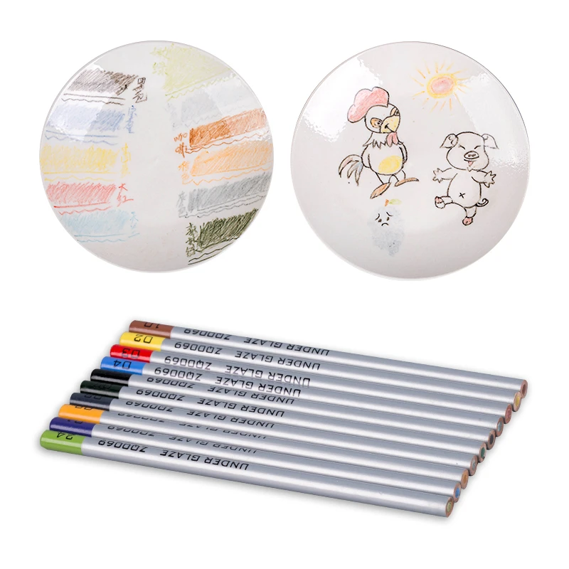 Pottery Underglaze Color Pencil 10 Colors Optional Colouring Glaze Powder Pencil DIY Ceramic Painting Coloring Tools
