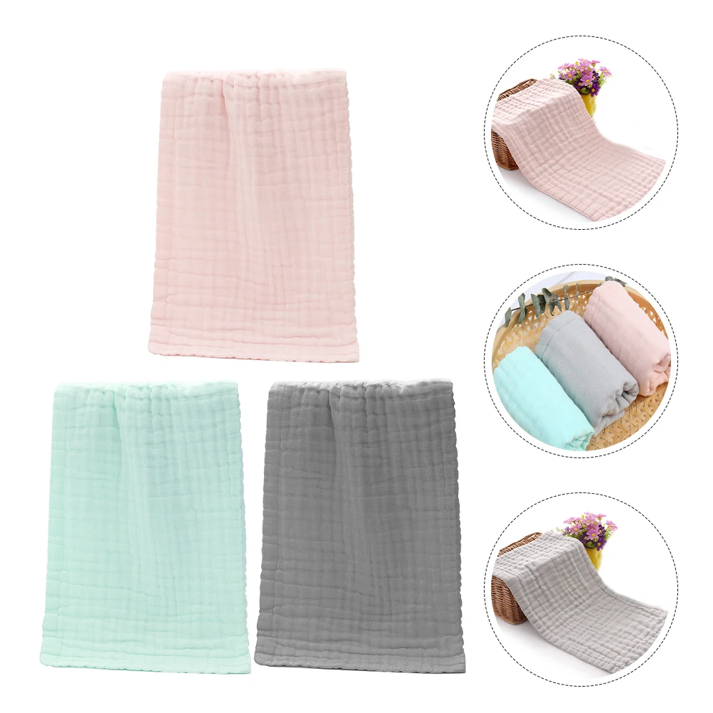 

3 Pcs Washcloths 50x25cm Ultra Soft Muslin Cotton Infants Wipe Sweat Burp Baby Towels And Washcloths Newborn Bath
