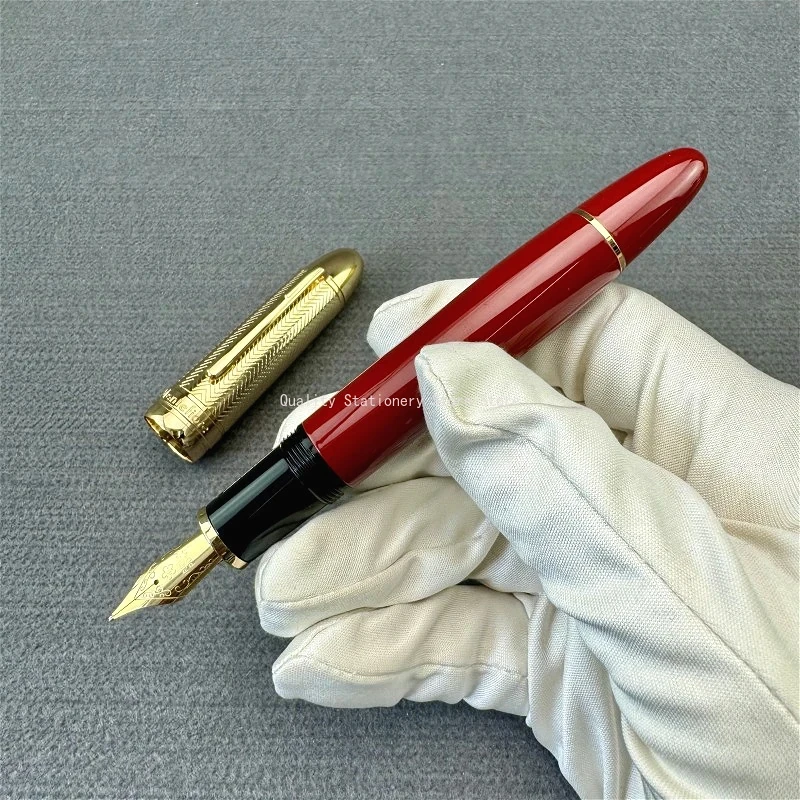 

New Montefiore Full Metal Red Colors Fountain Pen Gold/Silver Blade F 0.5mm Nib Ink Pen Good Gas Tightness Smooth Writing Gift