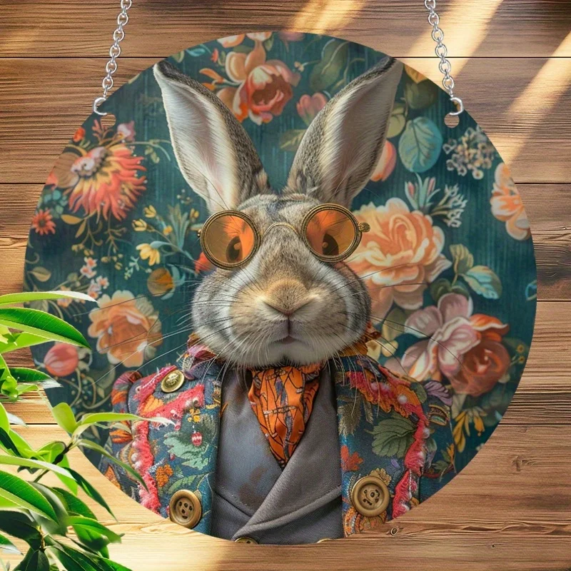 Glamorous Rabbit Gentleman Acrylic Sun Catcher,garden,home,room,decor,versatile hanging decorations,etc-ideal housewarming gift