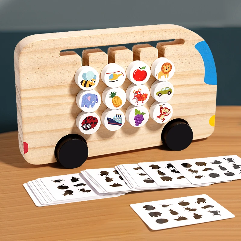 Montessori Wooden Color Matching Puzzles Logic Game Thinking Training Enlightenment Hand-eye Coordination Early Educational Toy