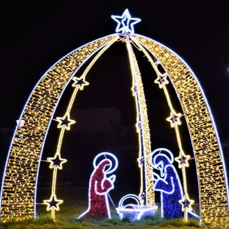 

custom.Outdoor LED candy cane archway lawn displays for commercial residential light decoration