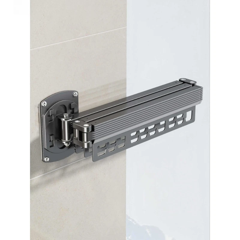 Folding Drying Rack No Punching Wall-mounted Household Multi-functional Indoor Drying Rack Balcony Retractable Invisible Hanger