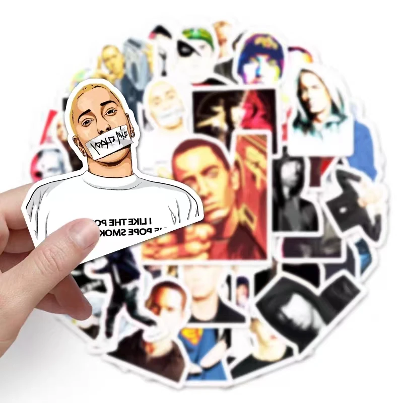 10/30/50PCS Cool Eminem Rapper Hip Hop Graffiti Stickers Skateboard Fridge Guitar Laptop Motorcycle Travel Singer Sticker Toy