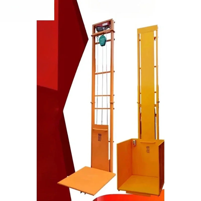 Hydraulic lifting platform electric hydraulic lifting small cargo elevator household cargo lifting platform simple anti-fall