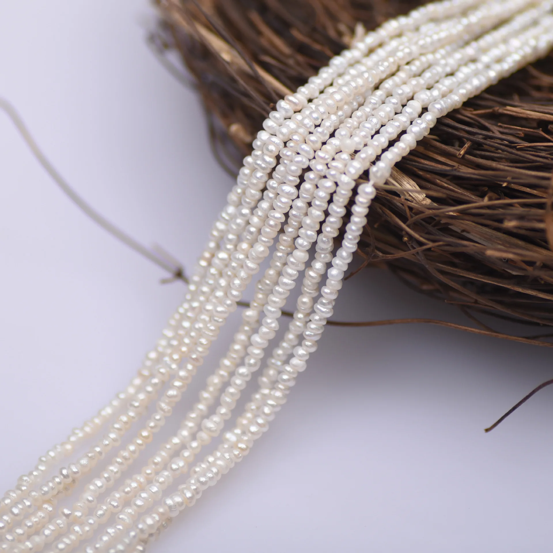 4A Grade Natural Freshwater Baroque Pearl Beads 2.5-3mm Irregular Shape Loose Beads for DIY Jewelry Making - Suitable for Neckla