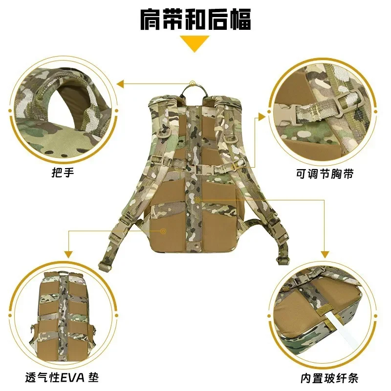 500D Nylon Tactical Backpack EDC Camouflage Rucksack with EVA Back Cushion for Commuting and Laptop Carry Durable Outdoor
