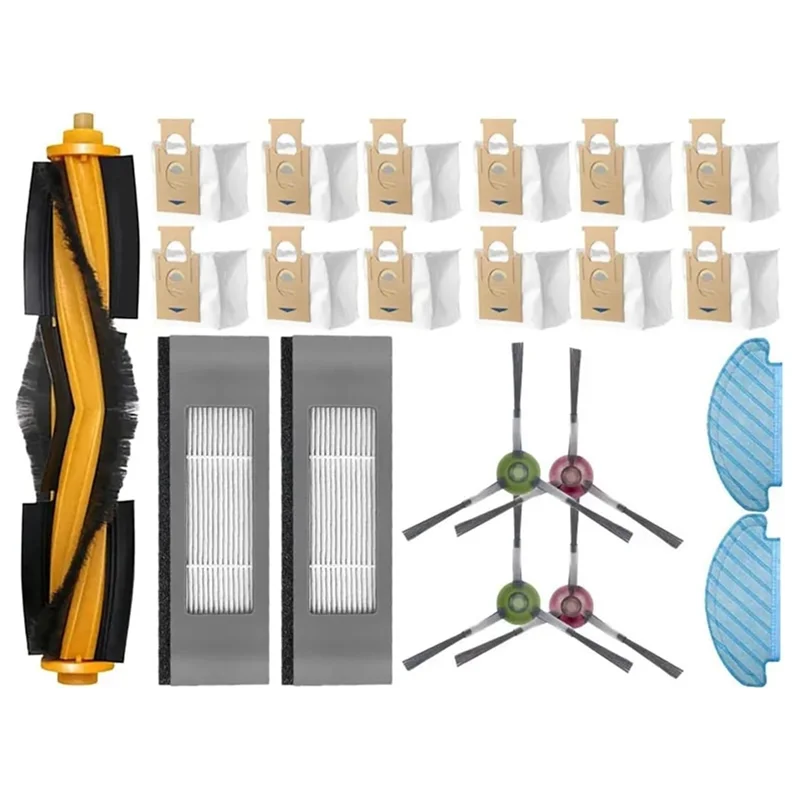 ABZA-Robot Сменный комплект для пылесоса, основная боковая щетка, фильтр Hepa, швабра, тканевые мешки для пыли для ECOVACS DEEBOT N10 N10 PLUS
