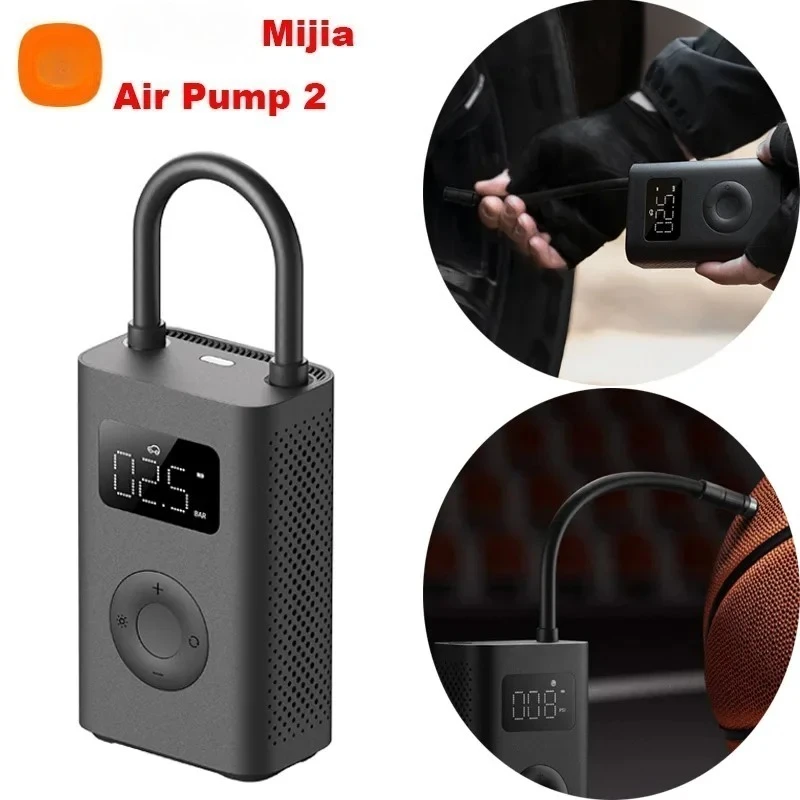 

Mijia Portable Electric Air Compressor 2 Mini Air Pump 150PSI Type-C LED Multitool Inflator for Car Ball