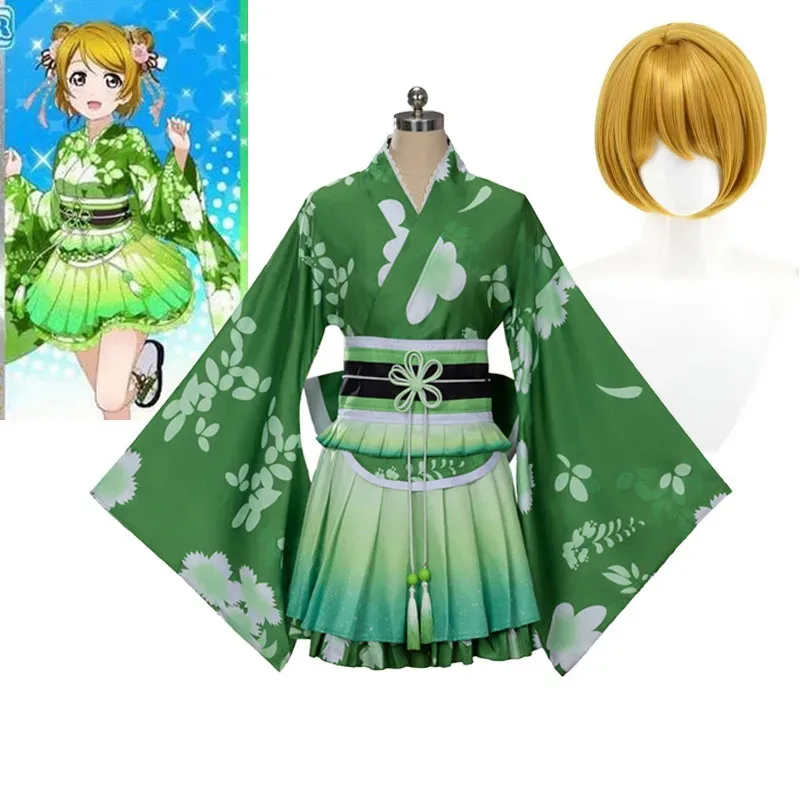 حب الحياة! زي كويزومي كوسبلاي كيمونو μ's ناتسو ماتسوري المرأة كرنفال هانايو مهرجان يوكاتا التجزئة الباروكات د