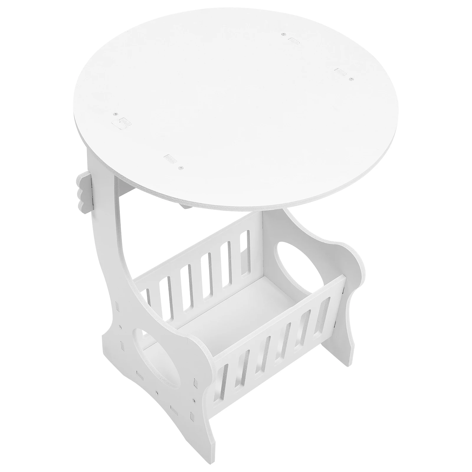 

Bedside Table White Nightstand Slim Living Room for Small European Style Wood Round