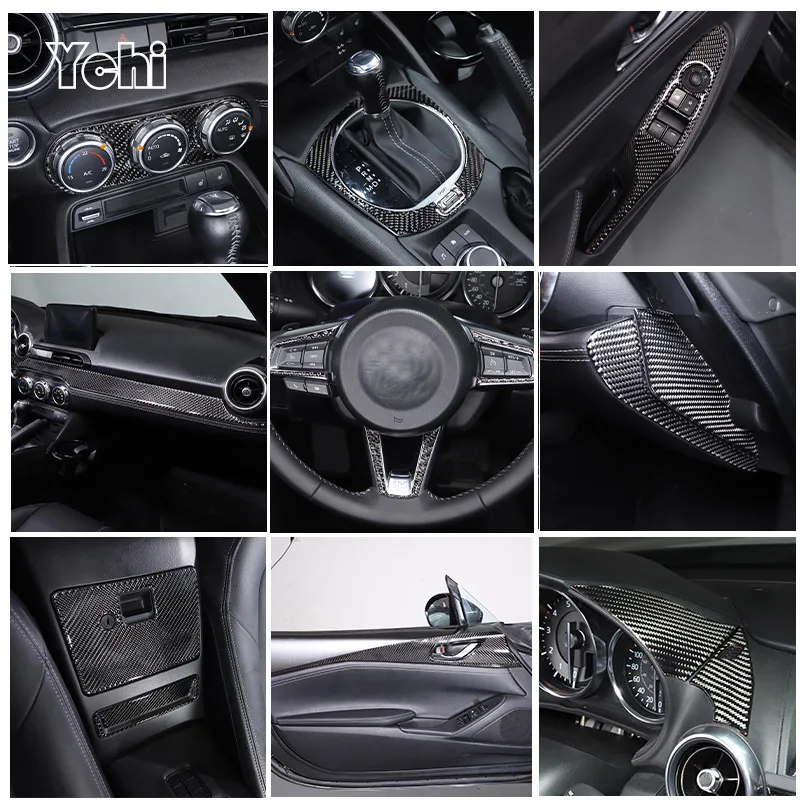 Soft Carbon Fiber For Mazda MX-5 NC 2016-2023 Car Center Control Interior Sticker Car Modification Accessories