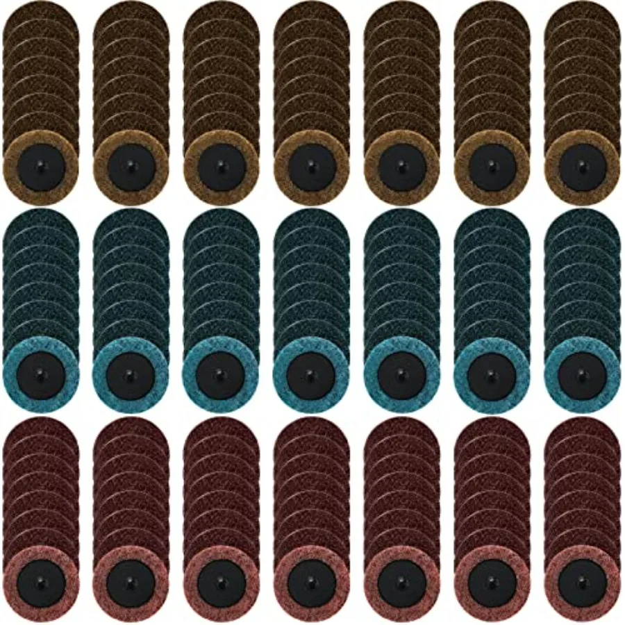 

150 Pcs 2 Inch Surface Conditioning Sanding Discs Quick Change Fine Medium Coarse Sanding Pads Die Grinder Accessories for Surf