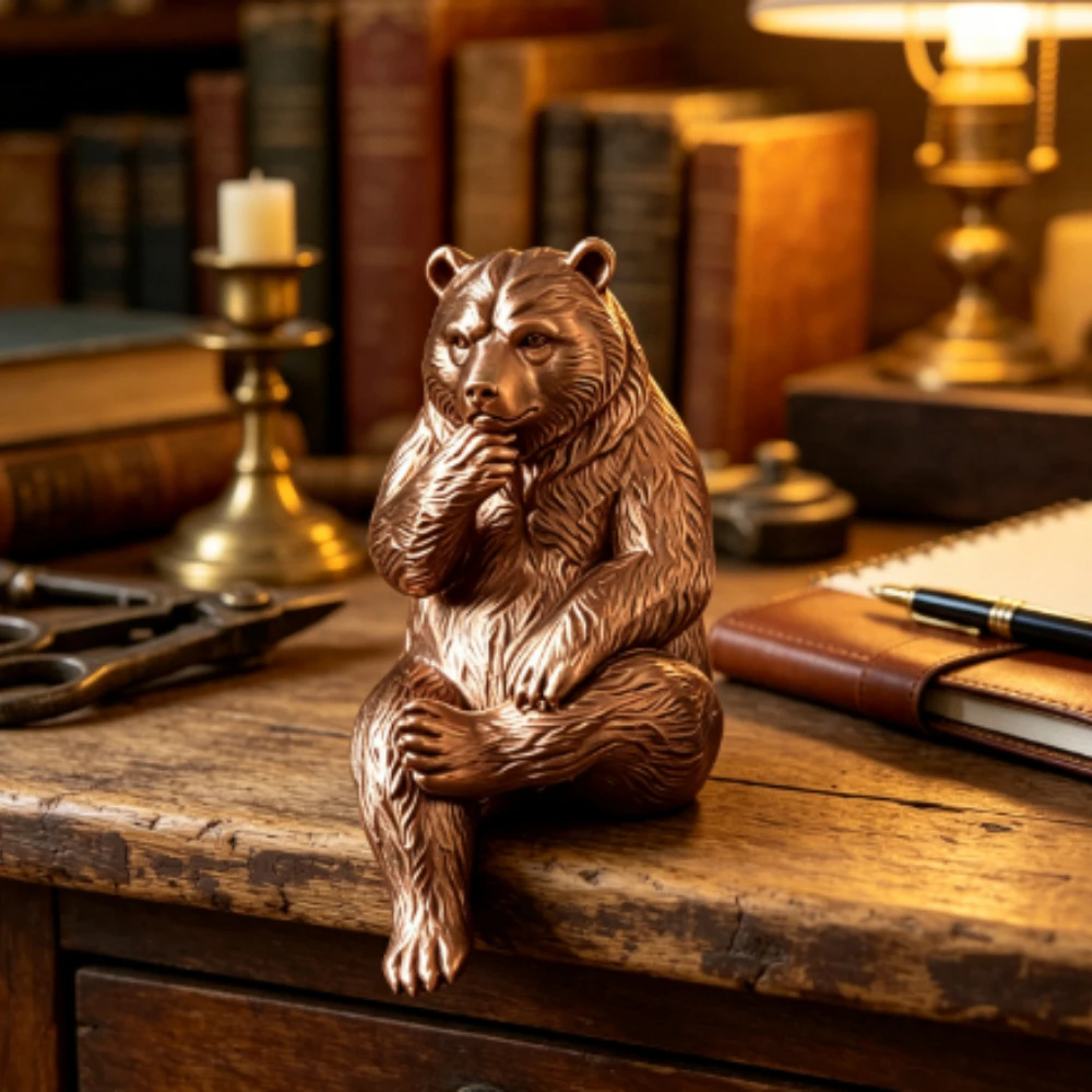 Work Office Furniture - Patung Beruang Duduk Thinking Bear Edge