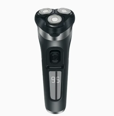 Men's Electric Shaver USB Rechargeable 3‑Floating Heads Digital Display IPX7 Whole Body Washable Rotary Shaving Razor