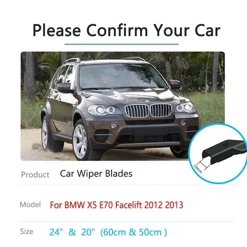 

For BMW X5 E70 Facelift 2012 2013 Front Wiper Blades Brushes Rubber Window Windshield Windscreen Cleaning Replacement Accessory