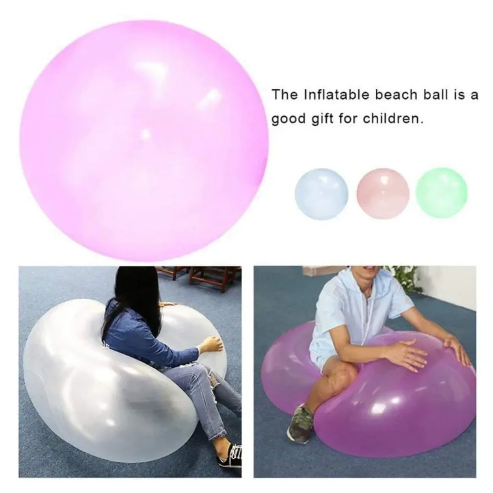 Bubble Ball Reusable Children Outdoor Soft Inflatable Giant Elastic Water-filled Ball Balloon Toy for Beach Fun Party Game Gifts