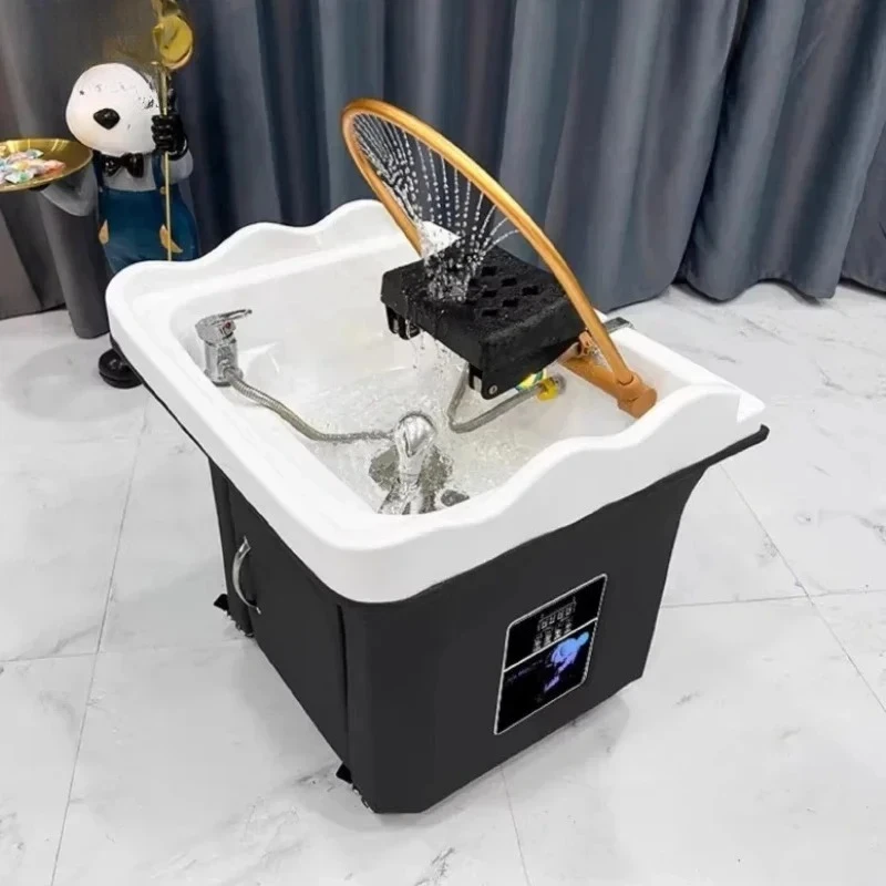 Beauty Salon Water Circulation Shampoo Sinks Movable Shampoo Chair Fumigation Head Spa Massage Bed Splicing Head Spa Shampoo Bed