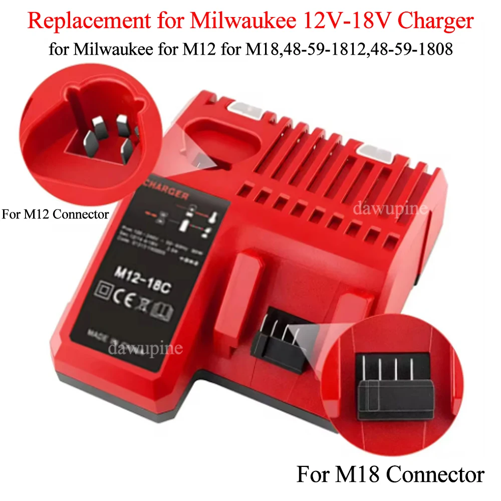 For M12-18C Power Tool Lithium Battery Dual Port Fast Charger for Milwaukee for M12 for M14 for M18 